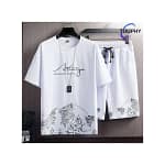 TOUPHY T-Shirts +Shorts 100% Cotton Men's Short Sleeve Set-Black